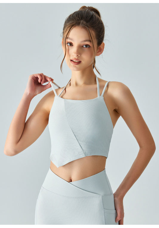 Ribbed angled tank top