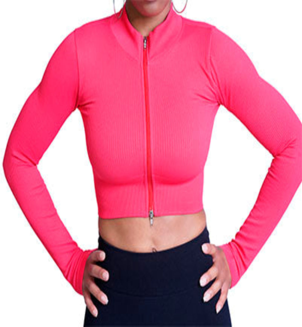 Wallace Athletics Custom Long Sleeve Ribbed Yoga Crop Top for Women -