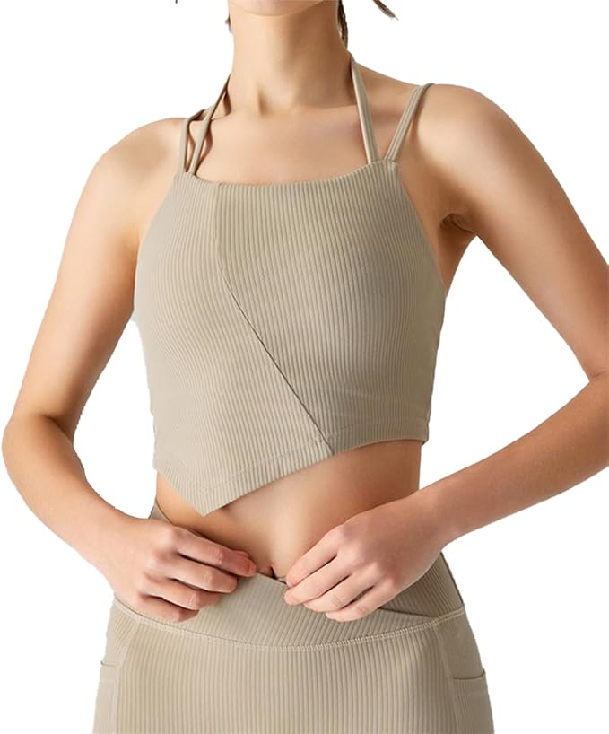 Wallace Athletics Women’s Ribbed Angled Tank Top - Seamless Sleeveless Sports Tank for Running, Fitness, Yoga & Casual Wear - Moisture-Wicking & Supportive