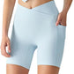 Wallace Athletics Women’s High-Waist Yoga Shorts - Ribbed Fitness Workout Shorts for Gym, Running, Pilates, Squats & Activewear - Comfortable & Moisture-Wicking
