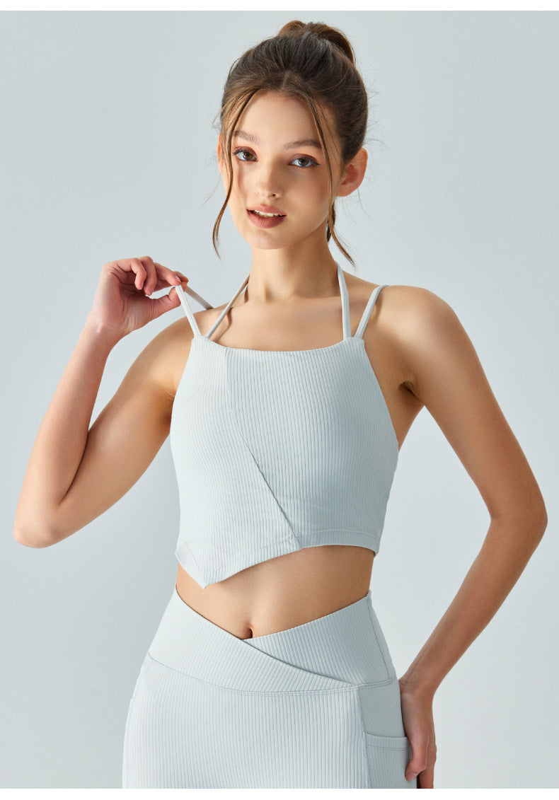 Ribbed angled tank top