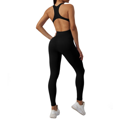 Wallace Athletics Maddie Bodysuit for Women - Stretchable Backless Workout Bodysuit with Tummy Control & Butt Lift - Ultra Comfortable Gym & Yoga Jumpsuit