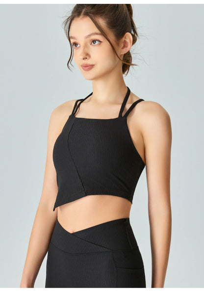 Ribbed angled tank top