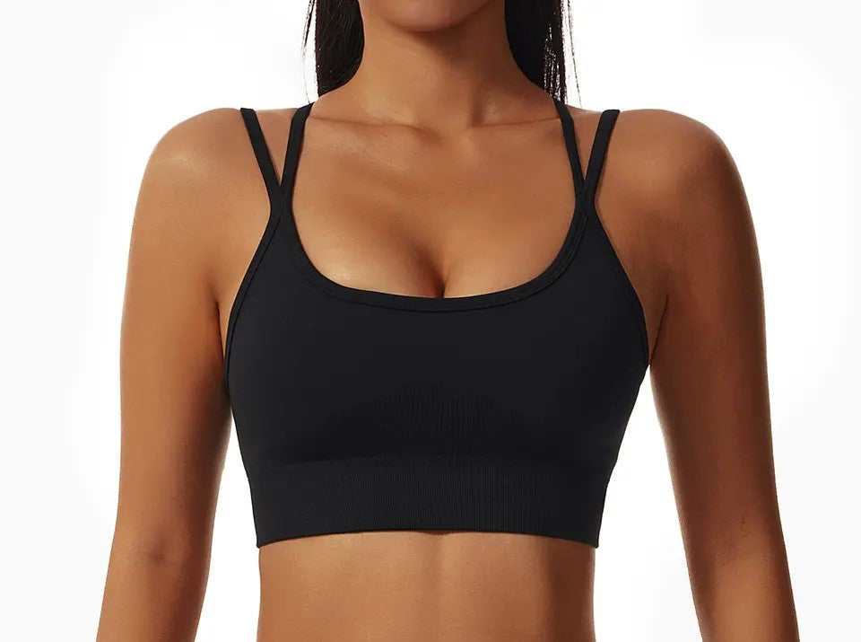 Women's Crisscross Back Sports Crop Top - Supportive Workout Tank