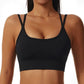 Women’s Crisscross Back Sports Crop Top - Supportive Workout Tank for Gym, Yoga & Fitness with Removable Pads - Breathable Stretch Nylon Spandex Activewear Top for Women