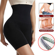 High-waisted shapewear shorts in black with slim tummy detail