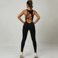 Wallace Athletics Spider Jumpsuit - Women’s Backless Yoga Bodysuit with Tummy Control & Butt Lift - Athletic Cutout Sport Romper for Gym, Pilates & Activewear